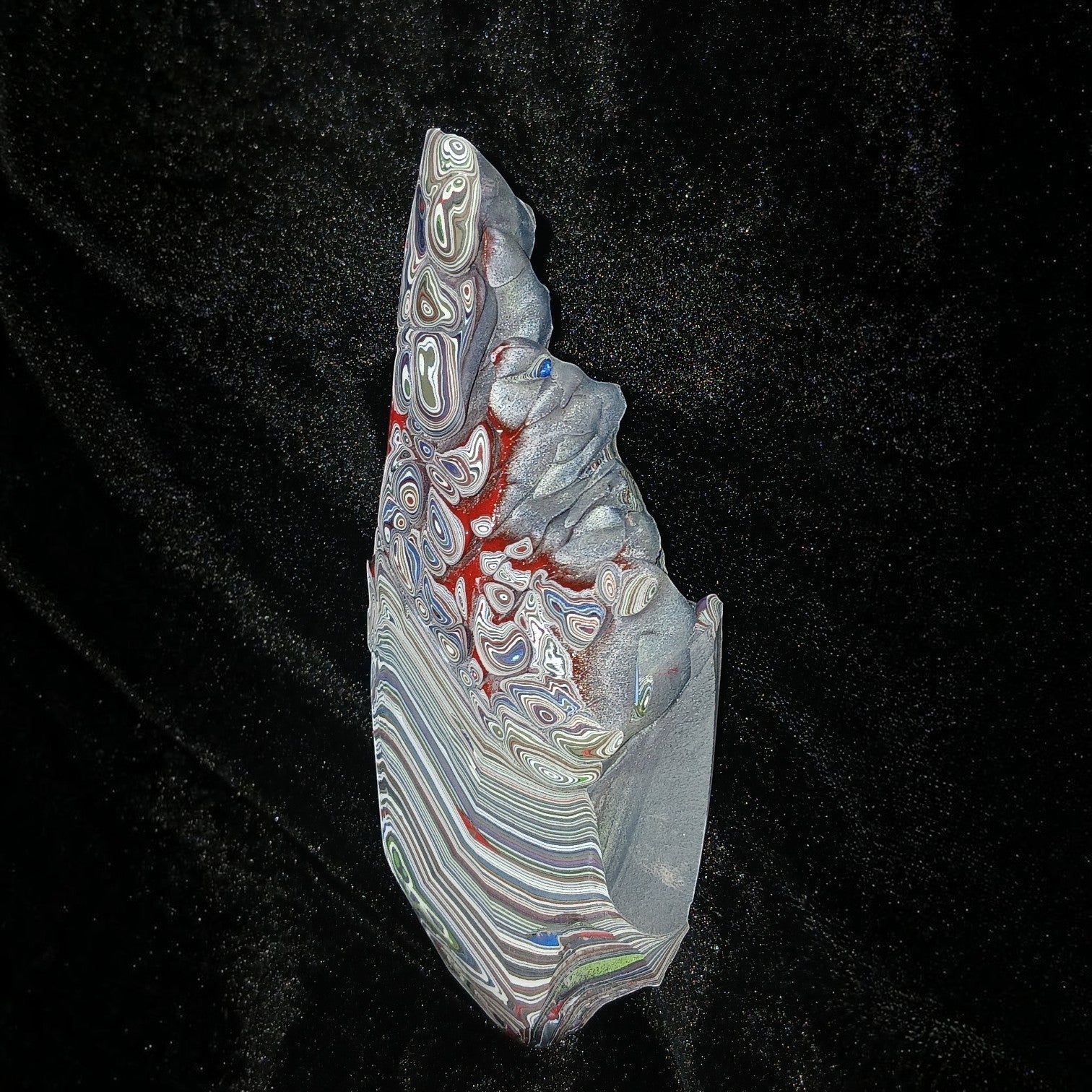 Fordite Haus: Crystals & Fordite 84g Jeepite slab with colorful enamel paint layers and textured industrial finish