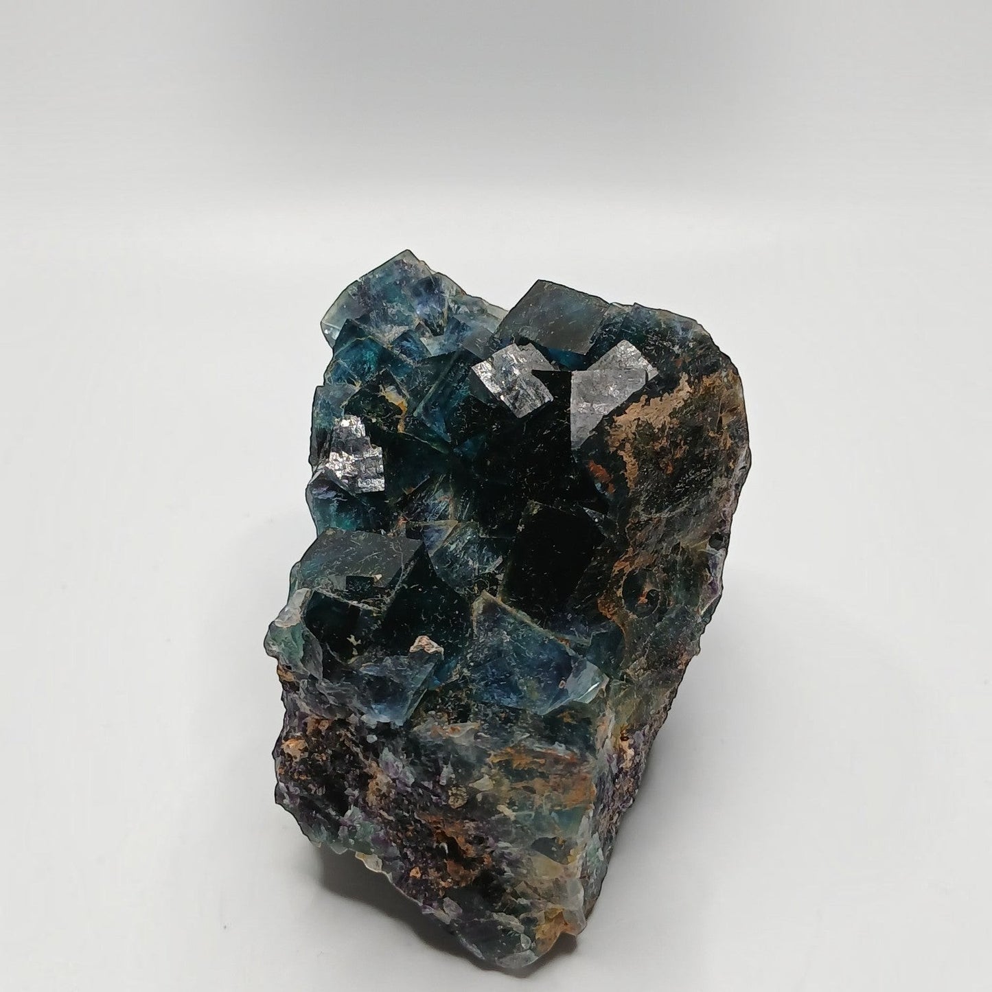 Fordite Haus: Crystals & Fordite Okoruso butterfly pocket fluorite mineral specimen with deep blue cubic zoning