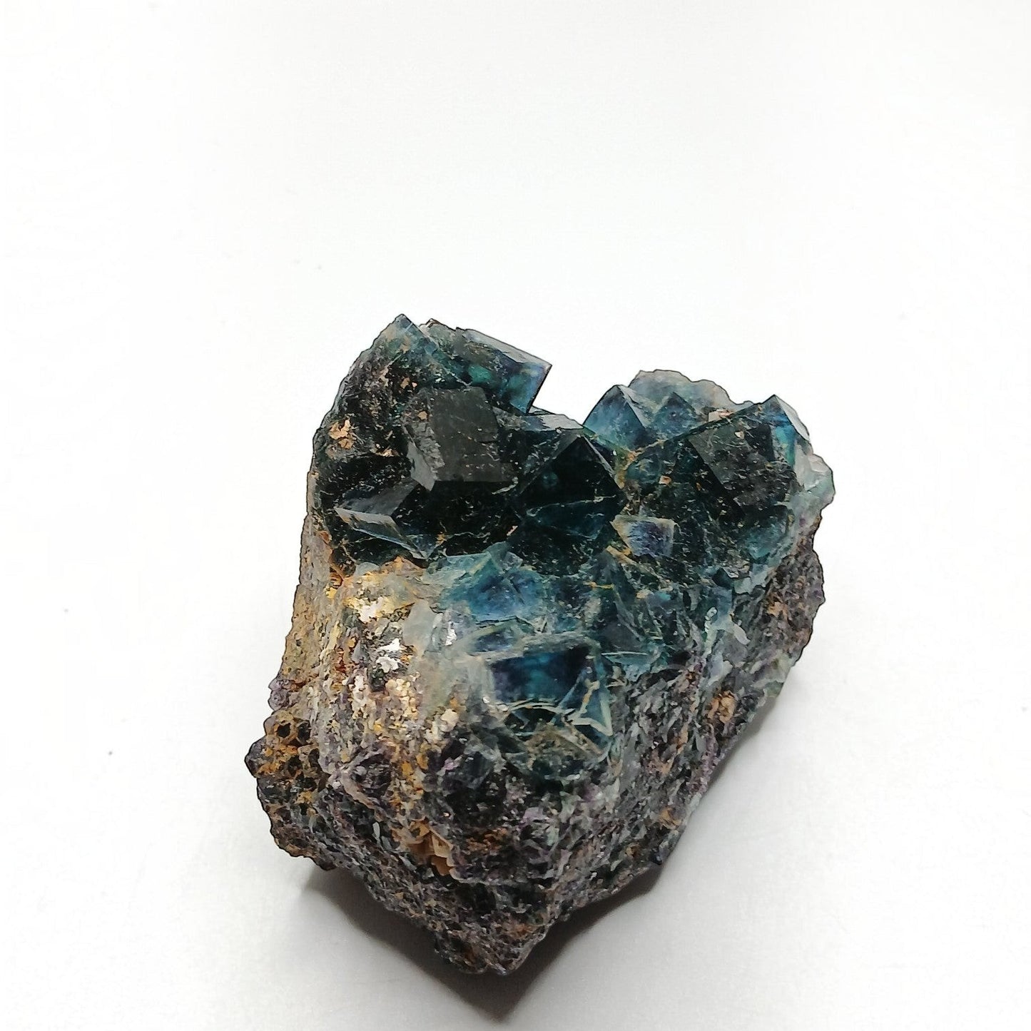 Fordite Haus: Crystals & Fordite Okoruso butterfly pocket fluorite mineral specimen with deep blue cubic crystal zoning