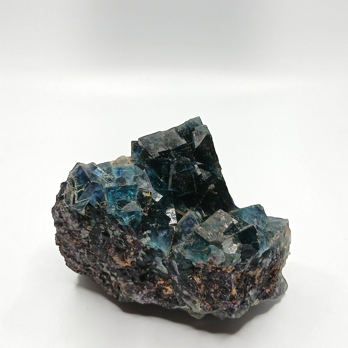 Fordite Haus: Crystals & Fordite Okoruso butterfly pocket fluorite mineral specimen with deep blue cubic crystal zoning