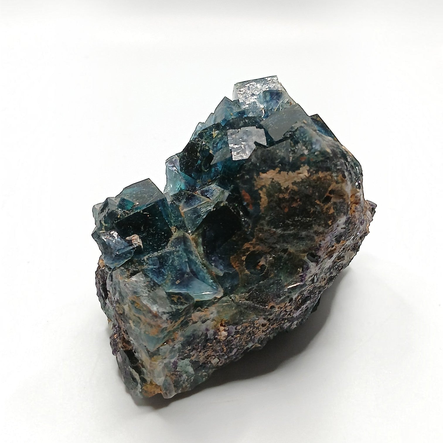 Fordite Haus: Crystals & Fordite Okoruso butterfly pocket fluorite mineral specimen with deep blue cubic crystals