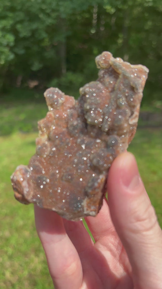 Peachy & Gray Manganese Druzy Quartz